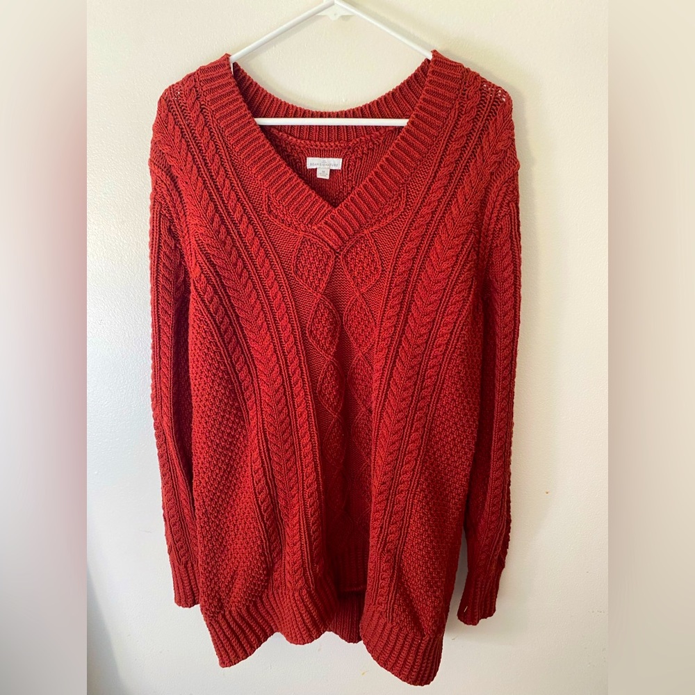 L.L. Bean Red Orange Fall Sweater Dress